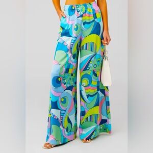 Show Me Your MuMu Irwin Pants Pull On Wide Leg Pockets Size XXL Printed